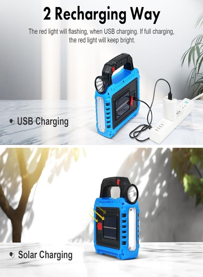 Portible مصباح شمسي محمول متعدد الوظائف | فانوس تخييم LED بتقنية COB 3 في 1 مع شحن USB وشحن شمسي | مصباح عمل طوارئ مقاوم للماء للتخييم في الهواء الطلق والمشي لمسافات طويلة وانقطاع التيار الكهربائي - Image 2